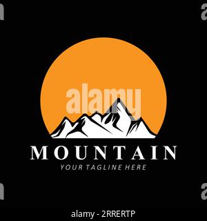 Mountain Logo Design, Vector Place For Nature Lovers Hiker Stock Vektor