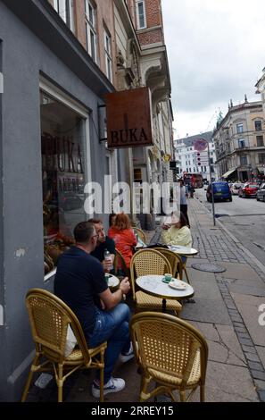 Buka Café im Store Kongensgade in Kopenhagen, Dänemark. Stockfoto