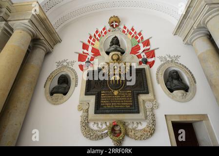 Eine Gedenkstätte für das Innere des Schlosses Christiansborg in Kopenhagen, Dänemark. Stockfoto