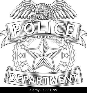 Polizeimarke Schild Star Sheriff Cop Crest Symbol Stock Vektor
