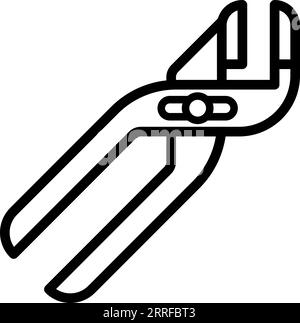 Das Symbol für den Linienaffen-Schraubenschlüssel als bearbeitbare Kontur für Ihr Design Stock Vektor