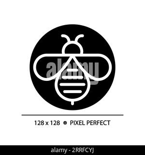 2D-Symbol für Honigbienen im einfachen Glyphenstil Stock Vektor