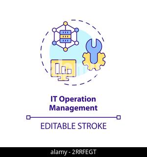 Symbol für die 2D Thin linear Bunte IT-Betriebsverwaltung Stock Vektor
