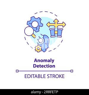 Symbol für die Erkennung dünner, linearer, farbenfroher Anomalien in 2D Stock Vektor