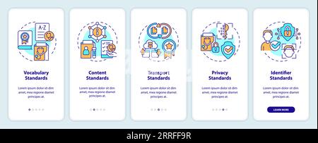 Rundgang-HIR mit farbenfrohem Konzept mit linearen Symbolen Stock Vektor