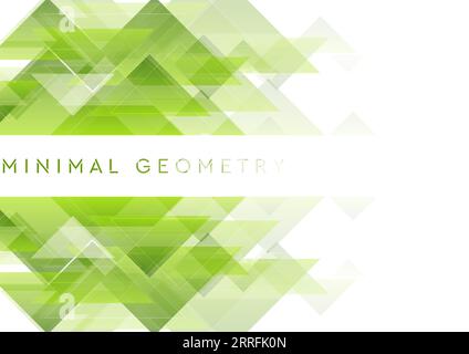 Grüne minimale Dreiecke. Abstrakter geometrischer Hightech-Hintergrund. Futuristische moderne Low-Poly-Komposition. Vektorgrafik Stock Vektor