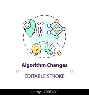 Der anpassbare 2D-Algorithmus ändert das Konzept des Liniensymbols Stock Vektor