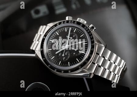 Omega Speedmaster Moon Watch 2021 Modell Stockfoto