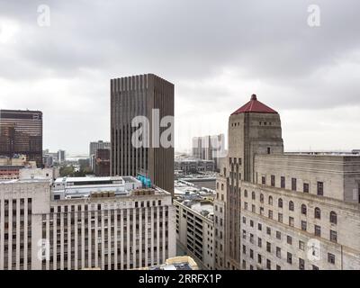 Ein malerischer Blick auf das Stadtzentrum von Kapstadt im Winter mit dem alten Postgebäude auf der rechten Seite Stockfoto