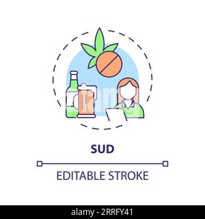 2D-Konzept für anpassbare SUD Line-Symbole Stock Vektor