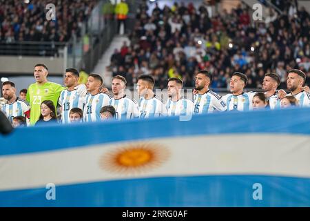 Buenos Aires, Argentinien. September 2023. Die argentinische Nationalmannschaft spielte während des Qualifikationsrunden-Spiels der FIFA-Weltmeisterschaft 2024 zwischen Argentinien und Ecuador am 7. September im Monumental Stadium in Buenos Aires. (Foto: Santiago Joel Abdala/PRESSINPHOTO) Credit: PRESSINPHOTO SPORTS AGENCY/Alamy Live News Stockfoto