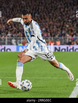 Buenos Aires, Argentinien. September 2023. Nicolas Gonzalez von der argentinischen Nationalmannschaft spielte während des Qualifikationsrunden-Spiels der FIFA-Weltmeisterschaft 2024 zwischen Argentinien und Ecuador am 7. September im Monumental Stadium in Buenos Aires. (Foto: Santiago Joel Abdala/PRESSINPHOTO) Credit: PRESSINPHOTO SPORTS AGENCY/Alamy Live News Stockfoto