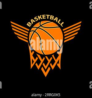 Design-Vektor mit Basketballflügel-Logo Stock Vektor