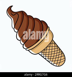Einfache flache Vektorillustration von Schokoladeneis Stock Vektor