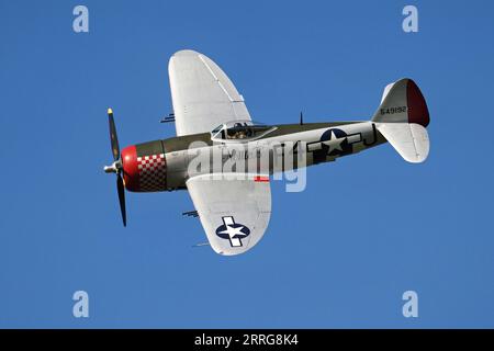 Republic P-47D Thunderbolt 45-49192 Nellie B zeigt auf der Cosby Victory Show 2023 Stockfoto