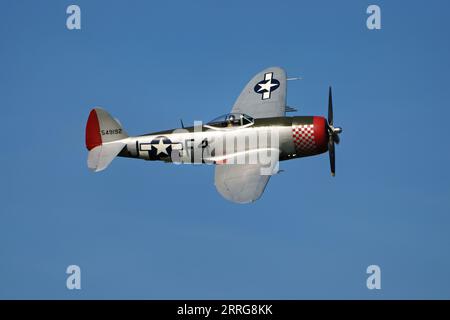 Republic P-47D Thunderbolt 45-49192 Nellie B zeigt auf der Cosby Victory Show 2023 Stockfoto