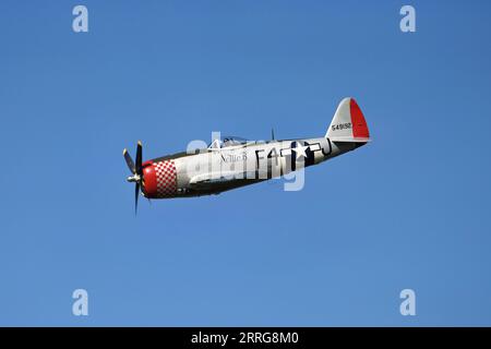 Republic P-47D Thunderbolt 45-49192 Nellie B zeigt auf der Cosby Victory Show 2023 Stockfoto