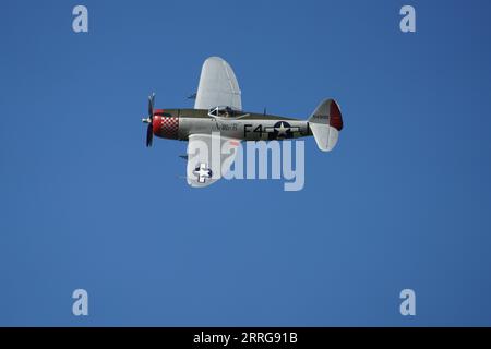 Republic P-47D Thunderbolt 45-49192 Nellie B zeigt auf der Cosby Victory Show 2023 Stockfoto