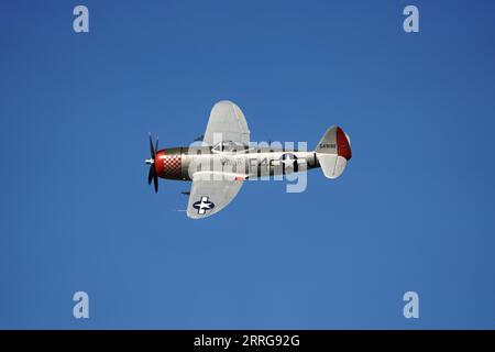 Republic P-47D Thunderbolt 45-49192 Nellie B zeigt auf der Cosby Victory Show 2023 Stockfoto