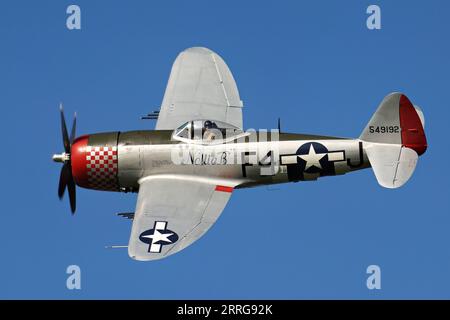 Republic P-47D Thunderbolt 45-49192 Nellie B zeigt auf der Cosby Victory Show 2023 Stockfoto