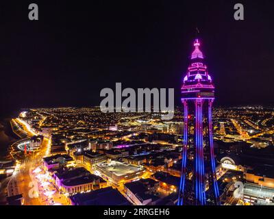 Blackpool Tower aus der Luft Stockfoto