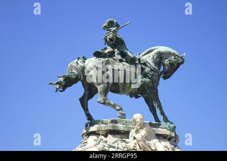 Reiterstatue des Prinzen Eugen von Savoyen, vor dem Königlichen Palast, Budapest, Ungarn Stockfoto