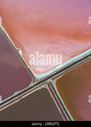 Eine Luftaufnahme der Salzteiche von Port Gregory in Kalbarri, Australien Stockfoto