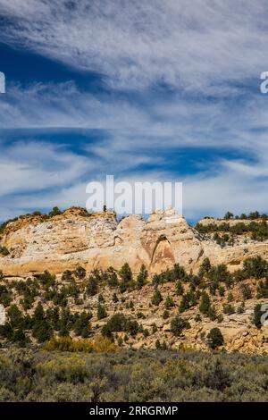 Sandsteinformationen auf dem Kaiparowits Plateau im Grand Staircase-Escalante National Monument, Utah. Stockfoto