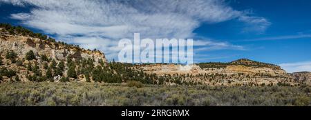 Sandsteinformationen auf dem Kaiparowits Plateau im Grand Staircase-Escalante National Monument, Utah. Stockfoto