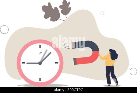 Zeitmanagement, Steuerung der Geschäftszeit oder des Arbeitstermins. Flacher Vektor. Stock Vektor