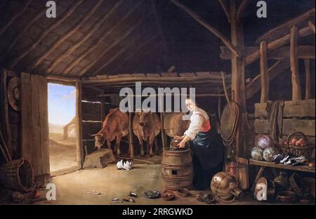 Stable Interior (c.1645-48) von Aelbert Cuyp (1629-1691) Stockfoto