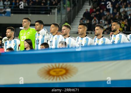 Buenos Aires, Argentinien. September 2023. BUENOS AIRES, ARGENTINIEN - 7. SEPTEMBER: Spieler Argentiniens vor dem Qualifikationsspiel zur FIFA-Weltmeisterschaft 2026 zwischen Argentinien und Ecuador im Estadio Más Monumental Antonio Vespucio Liberti am 7. September 2023 in Buenos Aires, Argentinien. (Foto: Florencia Tan Jun/Pximages) Credit: PX Images/Alamy Live News Stockfoto