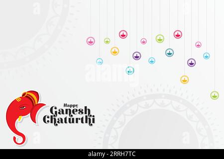 Vektor-Illustration von Happy Ganesh Chaturthi Text und Ganesh mit einem Hintergrund für Banner, Vorlage, Post und Einladungskarte Design Stock Vektor