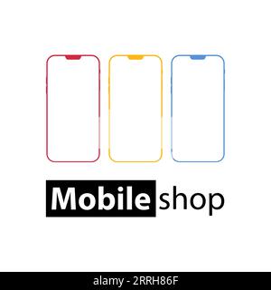 Hintergrund des Logo-Vektors des mobilen Shops Stock Vektor