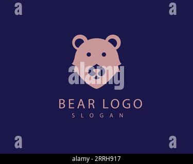 Minimaler Bärenkopf Logo Vektor Illustration Design für Unternehmen. Bär-Logo-Vektor-Symbol-Illustration Design-Vorlage. Bärenkopf-Logo-Vektorsymbol Stock Vektor