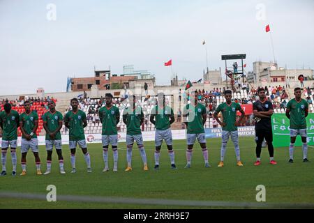 Bangladesch kam von hinten, um das zweite FIFA-Freundschaftsspiel in der Bashundhara Kings Arena, Dhaka, Bangla, mit einem Unentschieden 1-1 zu übertreffen Stockfoto