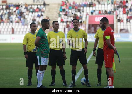 Bangladesch kam von hinten, um das zweite FIFA-Freundschaftsspiel in der Bashundhara Kings Arena, Dhaka, Bangla, mit einem Unentschieden 1-1 zu übertreffen Stockfoto