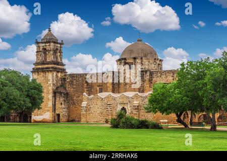 San Antonio, Texas, USA bei Mission Concepcion am Nachmittag. Stockfoto