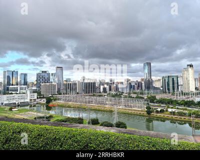 Blick auf Sao Paulo und den Fluss Pinheiros, Brasilien Stockfoto
