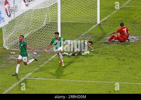 Bangladesch kam von hinten, um das zweite FIFA-Freundschaftsspiel in der Bashundhara Kings Arena, Dhaka, Bangla, mit einem Unentschieden 1-1 zu übertreffen Stockfoto