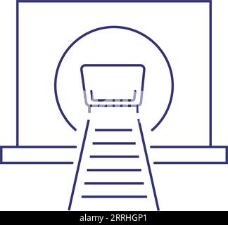 Trolley in Minentunnel-Liniensymbol Stock Vektor