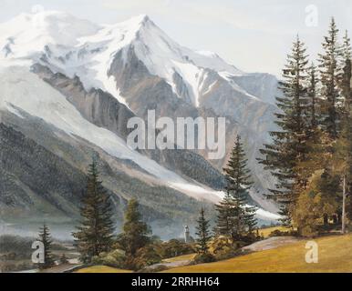 Blick in Richtung Chamonix-Mont-Blanc, EF. 1834. Stockfoto