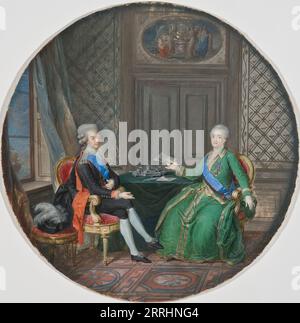 König Gustav III. Und Katharina II. Von Russland in Fredrikshavn 1783, 1784. Stockfoto