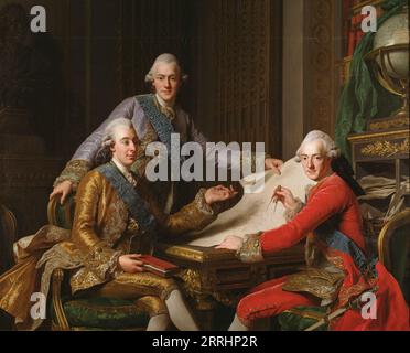 Gustav III. Und seine Brüder, 1771. Stockfoto
