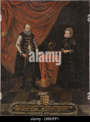 August, 1526-1586, Kurfürst von Sachsen, Anna, 1532-1585, Prinzessin von Dänemark, Kurfürstin von Sachsen, unbekanntes Datum. Stockfoto