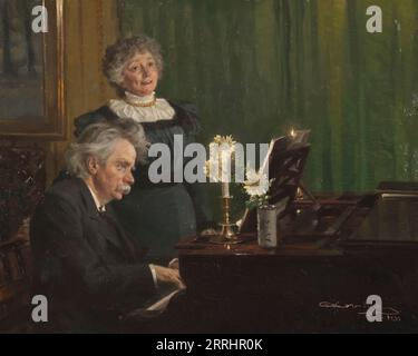 Edvard Grieg begleitet seine Frau, 1898. Stockfoto