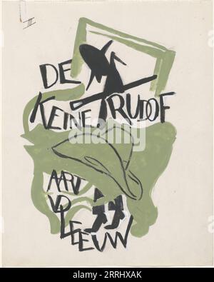 Entwurf für ein Buchcover für: Aart van der Leeuw, de kleine Rudolf, 1930, 1928-1930. Stockfoto