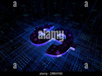 Finanzdaten-Technologie-Information Übertragung Währungssymbol Dollar Stockfoto