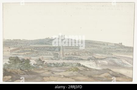 Blick auf den Vedala [sic]-Palast des Großmeisters im Boschetto, Malta, 1778. Der Verdala-Palast wurde ursprünglich von einem Jagdschloss bewohnt, das in den 1550er oder 1560er Jahren während der Herrschaft von Großmeister Jean Parisot de la Valette erbaut wurde. Die Lodge wurde im Boschetto gebaut, einem großen, halbgepflegten Gebiet, das von Rittern des Johanniterordens für die Jagd auf Wildtiere genutzt wurde. Das Jagdschloss wurde 1586 während der Herrschaft von Hugues Loubenx de Verdalle zu einem Palast erweitert. Das Album „Voyage to Italy, Sicily and Malta“ wurde veröffentlicht. Stockfoto