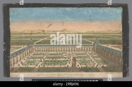 Blick auf den Garten und den Palast Buen Retiro in Madrid, 1745-1775. Stockfoto